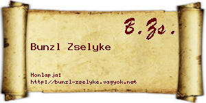 Bunzl Zselyke névjegykártya